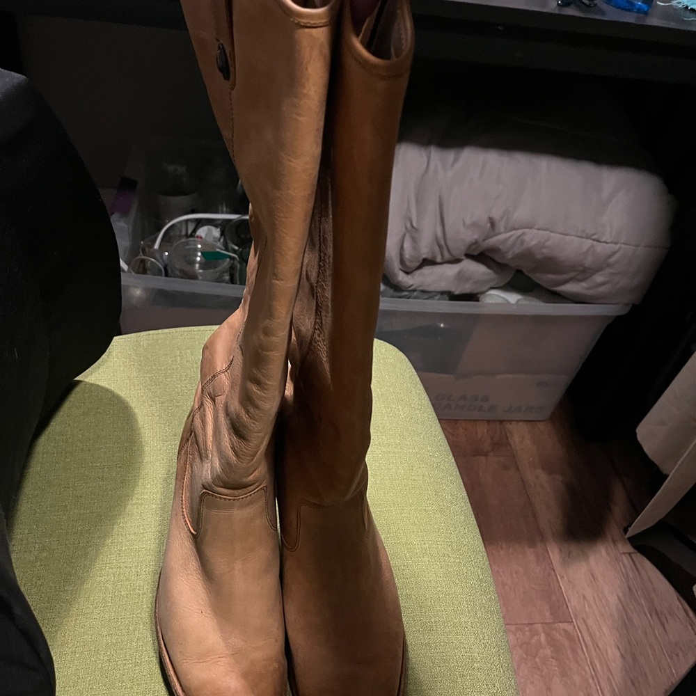 Frye Tan Leather Over the Knee Boots